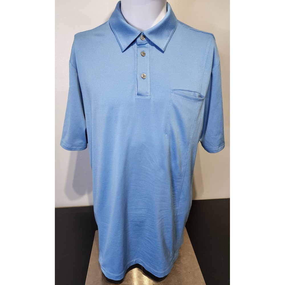 Adidas‎ adiPure Golf Polo Men's Size Large Blue Short Sleeve Shirt